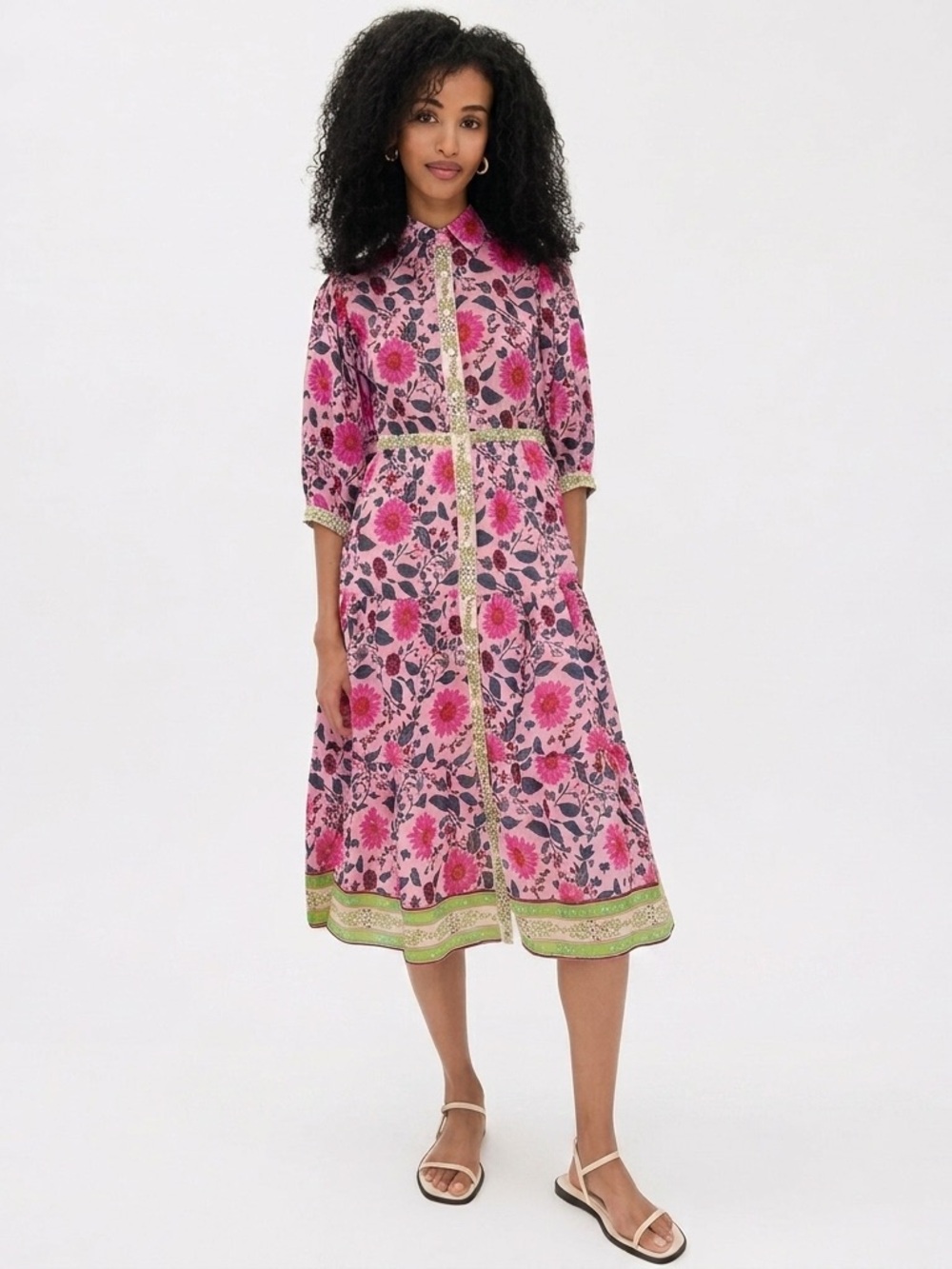 Bell by Alicia Bell Blair Midi Dress Small Floral Cotton Silk NWT